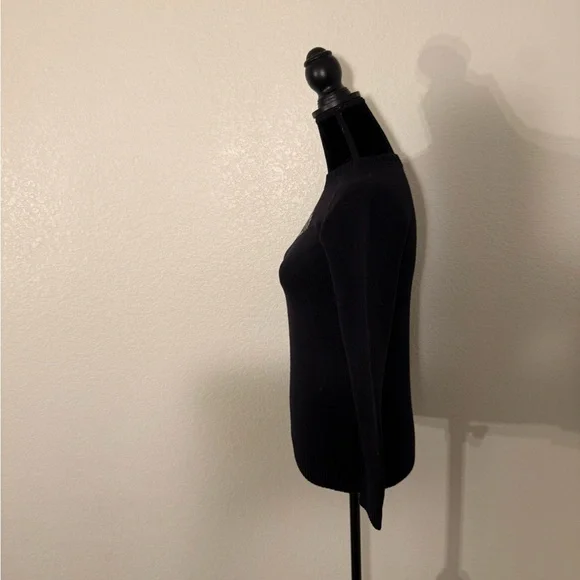 Lacoste Black Crewneck Sweater with White Logo - Picture 3 of 6